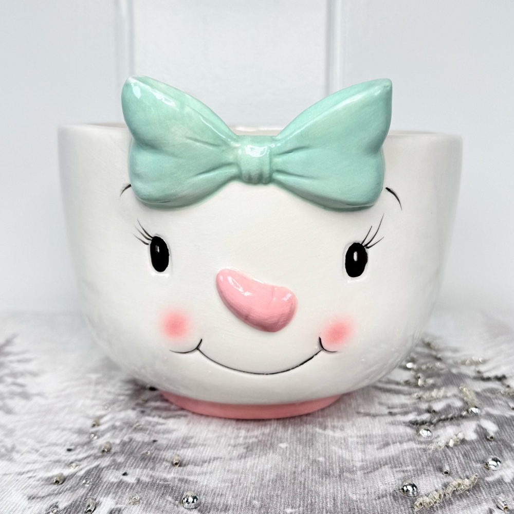 NEW Little Village by Transpac Snowman Christmas Bowl